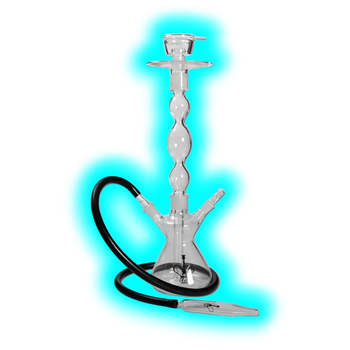 RA Shisha Borosilikatglas mit schwarzem Schlauch