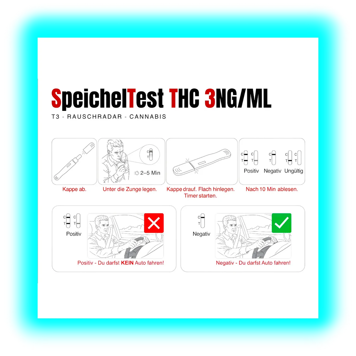 Rausch Radar T3 THC Speichel Schnelltest 3.0 ng/ml