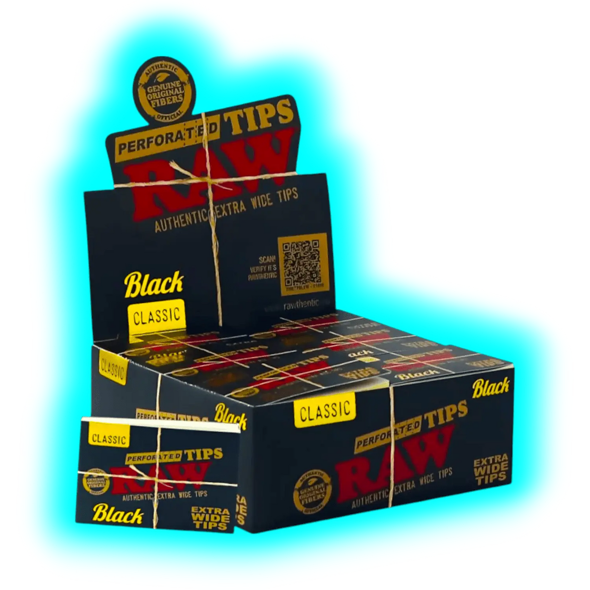RAW Black Extra Wide Perforated Tips 40pcs