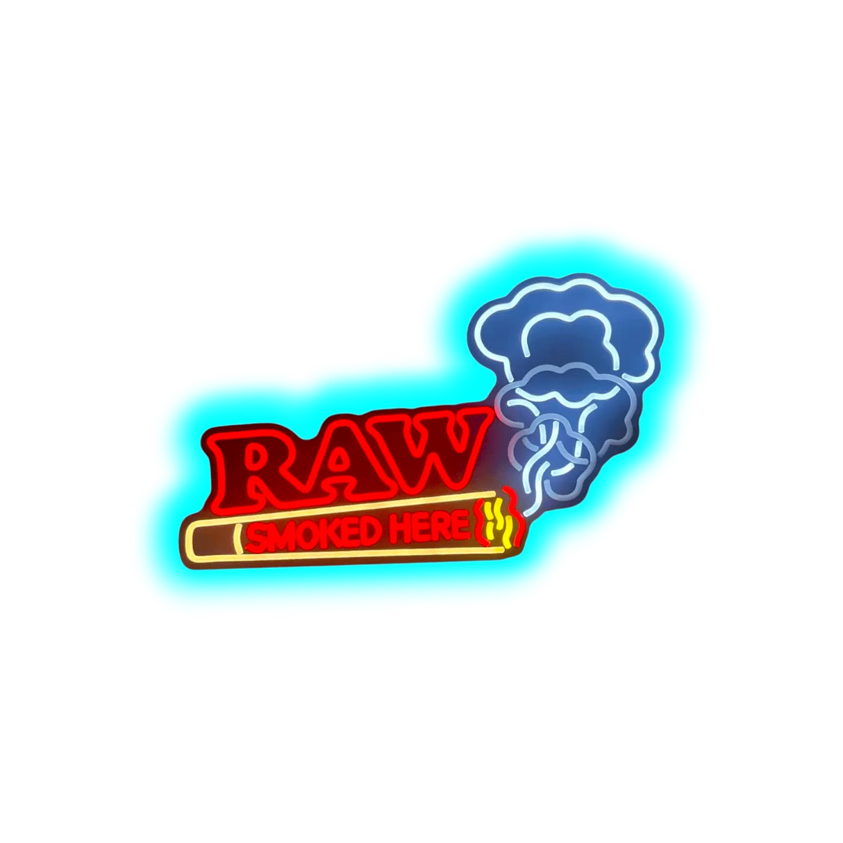 RAW LED Sign RAW Smoked Here