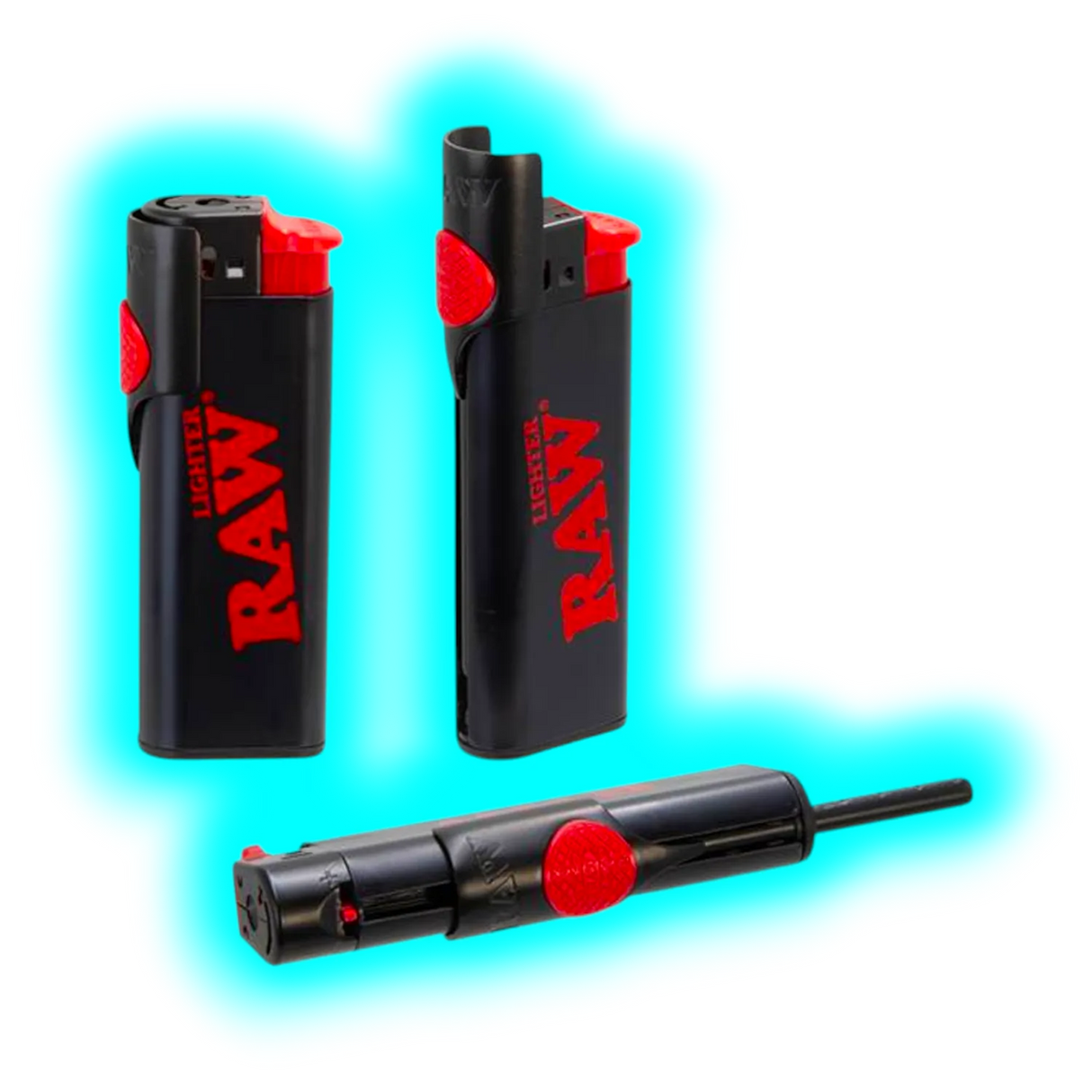 Raw Lighter with Windscreen and Poker Black