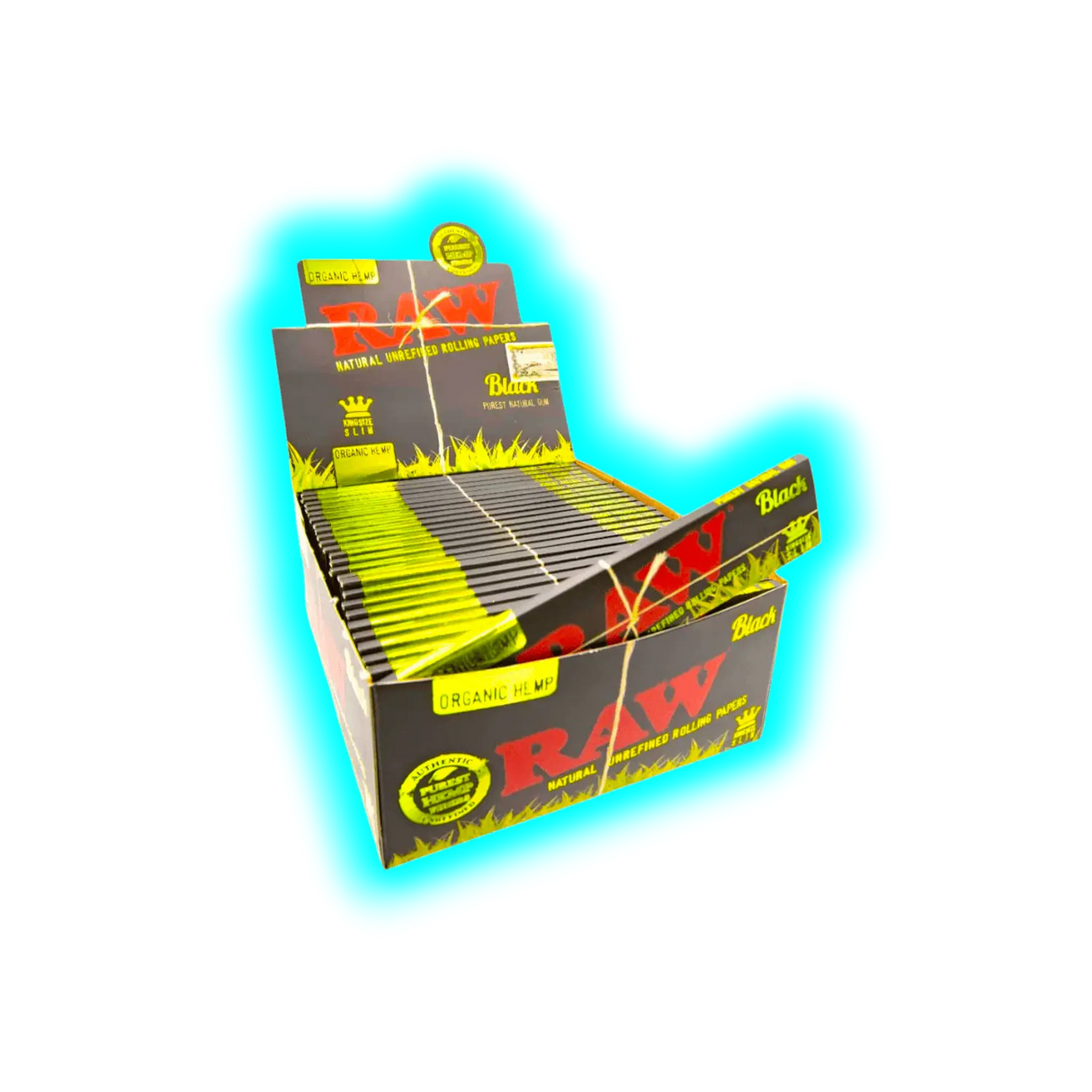 RAW Organic Hemp Black Papers King Size Slim Extra Fine Box