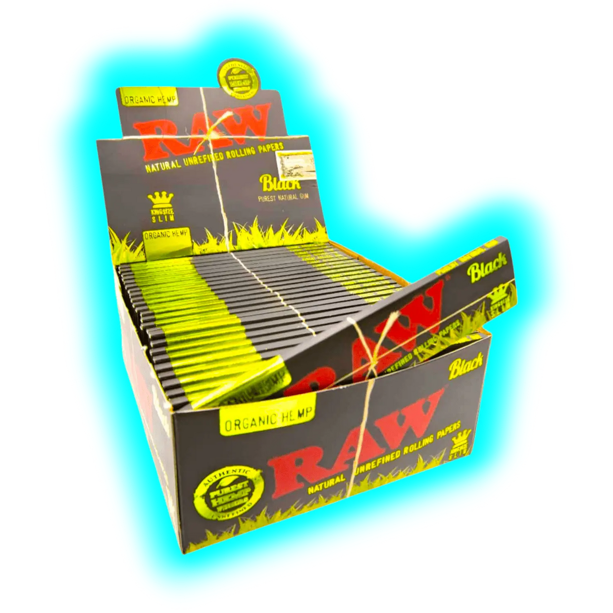 RAW Organic Hemp Black Papers King Size Slim Extra Fine Box