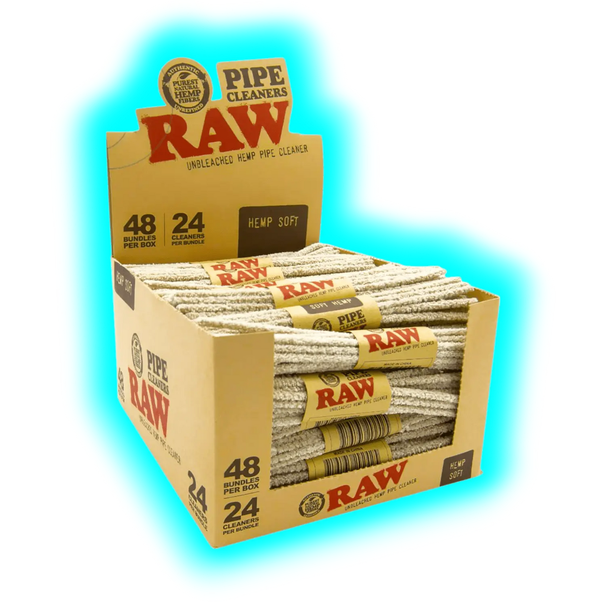 RAW Pipe Cleaner Bundle BOX 48pcs Hemp Soft