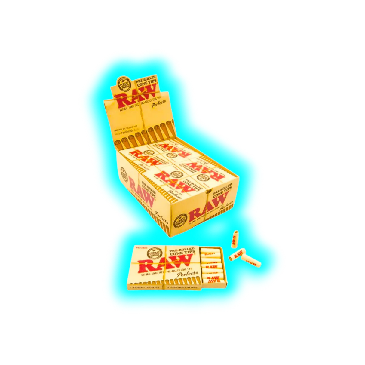 RAW pre-rolled cone Tips 21 Perfecto - Box 20 Stk