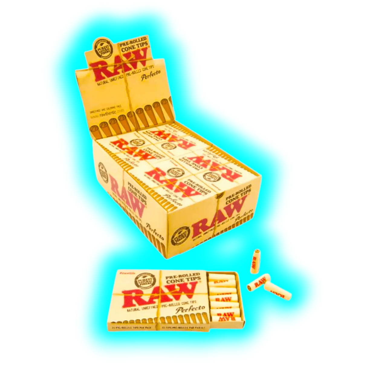 RAW pre-rolled cone Tips 21 Perfecto - Box 20 Stk