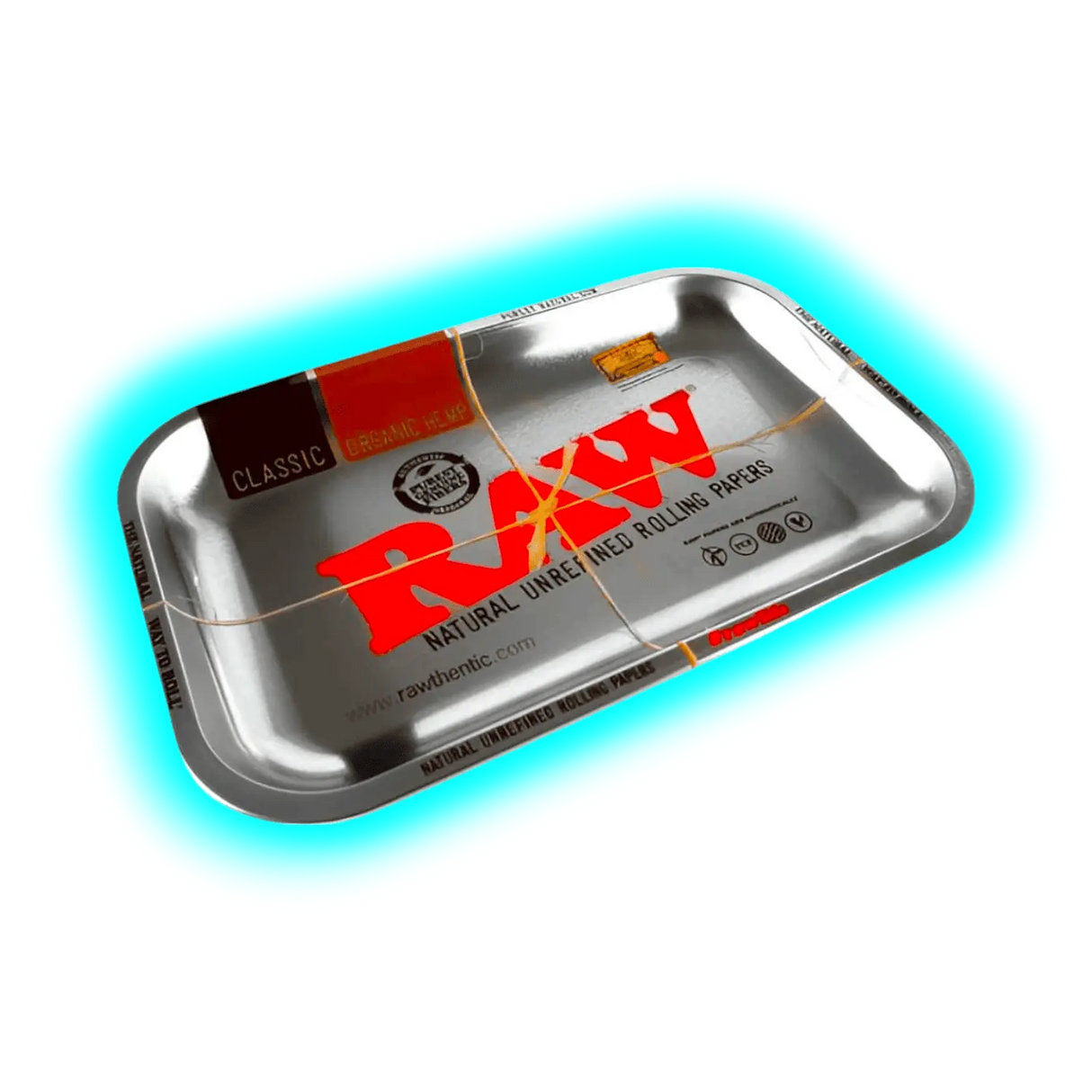 RAW Rolling Tray L Silver Metal 275 x 340mm