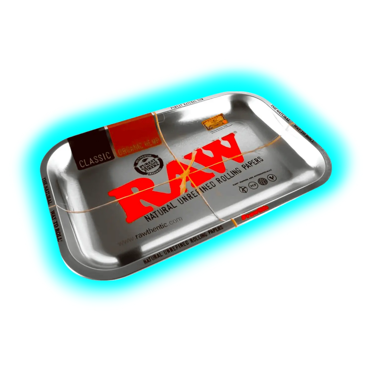 RAW Rolling Tray M Silver Metal 175 x 275mm