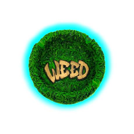 Resin Ashtray Weed 13cm