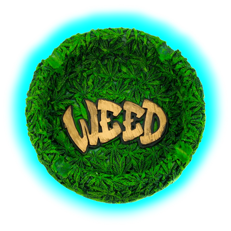 Resin Ashtray Weed 13cm
