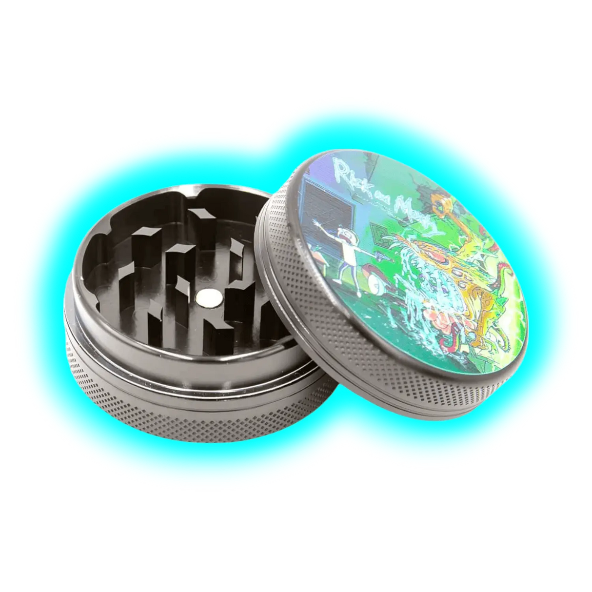 Rick and Morty Aluminium Grinder Black 2 Parts 50mm