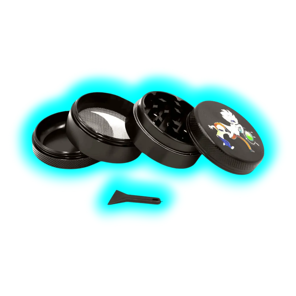 Rick and Morty Aluminium Grinder Black 4 Parts 50mm