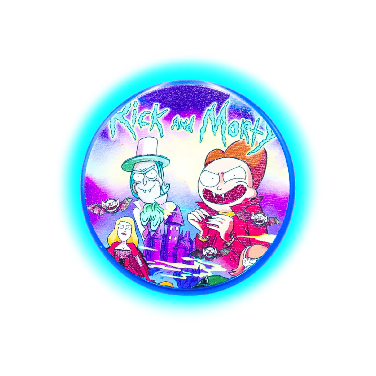 Rick and Morty Aluminium Grinder Blue 2 Parts 50mm