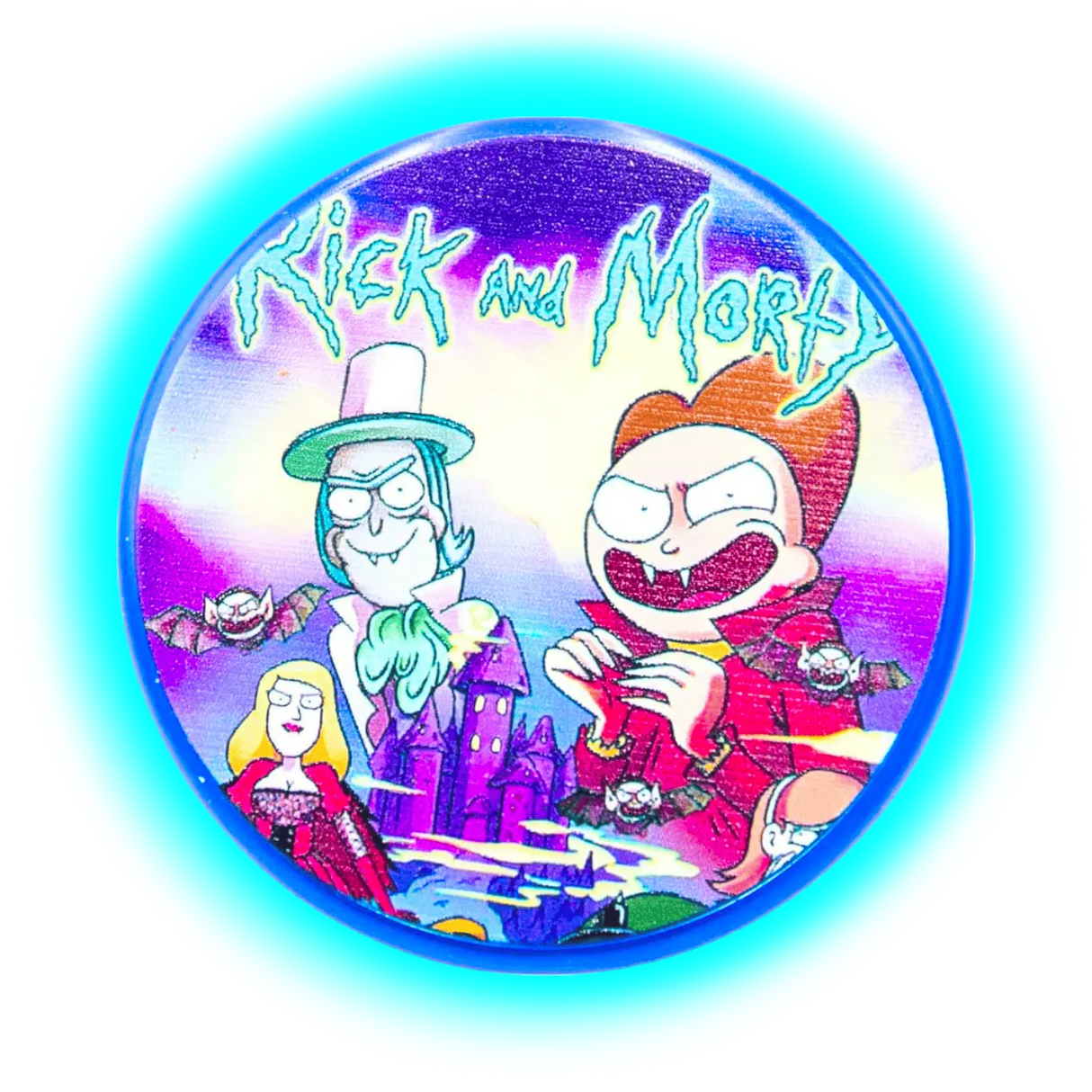 Rick and Morty Aluminium Grinder Blue 2 Parts 50mm
