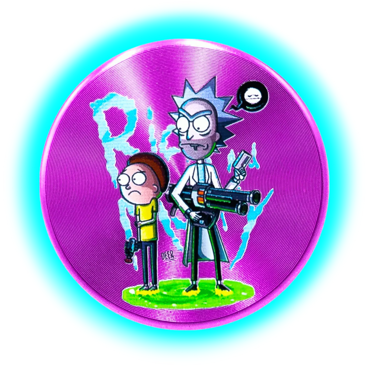 Rick and Morty Aluminium Grinder Purple 4 Parts 50mm