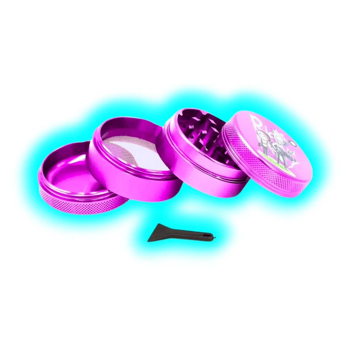 Rick and Morty Aluminium Grinder Purple 4 Parts 50mm