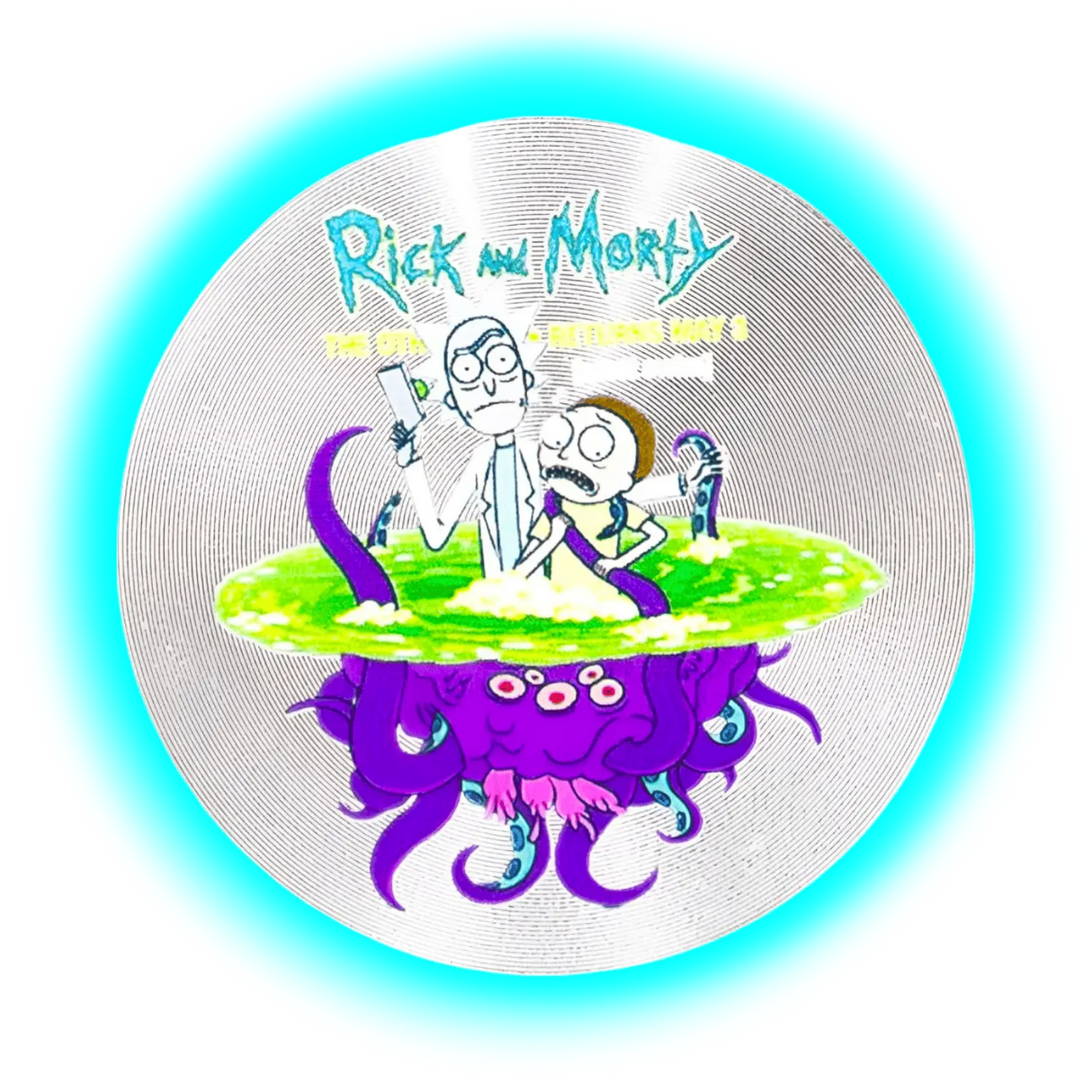 Rick and Morty Aluminium Grinder Silver 4 Parts 50mm