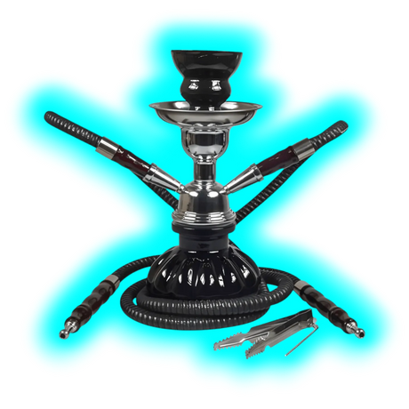 Sahbi Shisha 24 cm Two Tubes Black