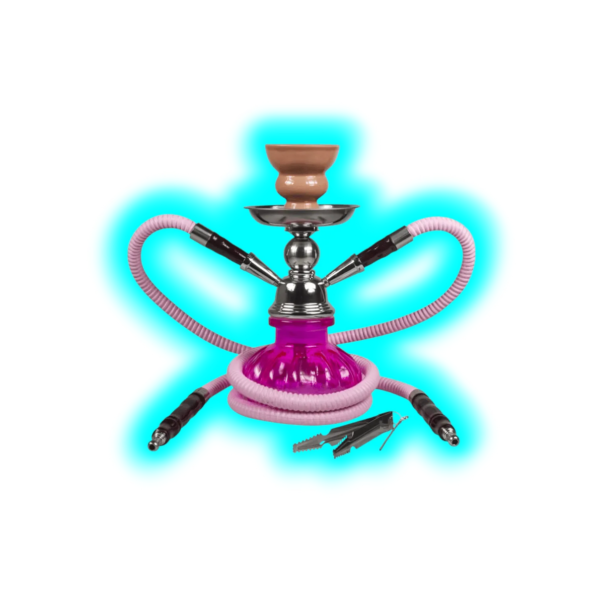 Sahbi Shisha 24 cm Two Tubes Pink