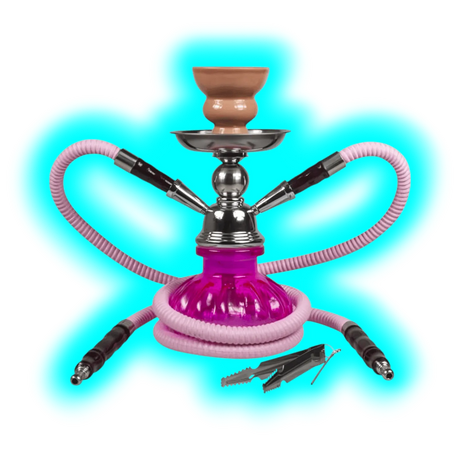 Sahbi Shisha 24 cm Two Tubes Pink