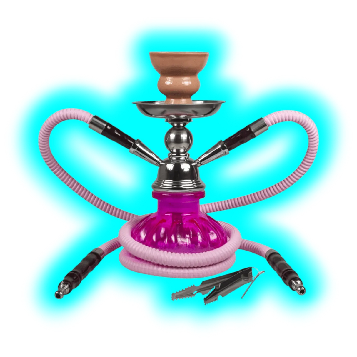 Sahbi Shisha 24 cm Two Tubes Pink