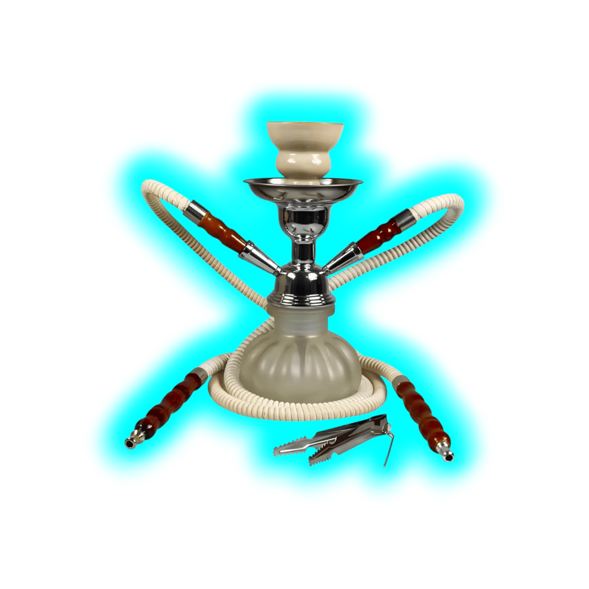 Sahbi Shisha 24 cm Two Tubes White