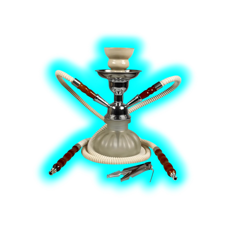 Sahbi Shisha 24 cm Two Tubes White