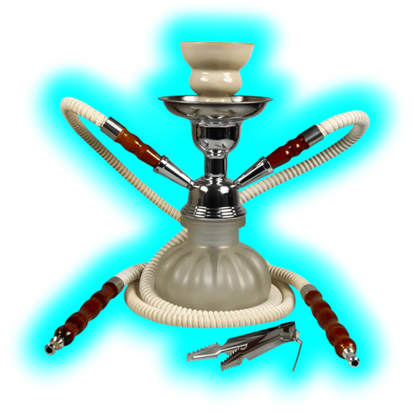 Sahbi Shisha 24 cm Two Tubes White