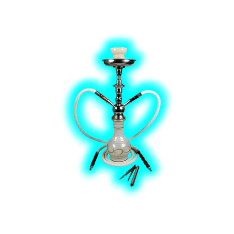 Sahbi Shisha 47cm Two Tubes White