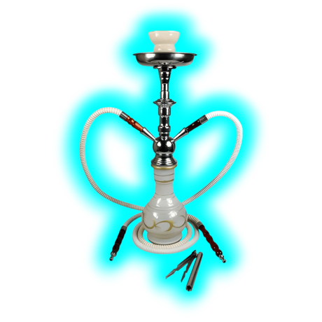 Sahbi Shisha 47cm Two Tubes White