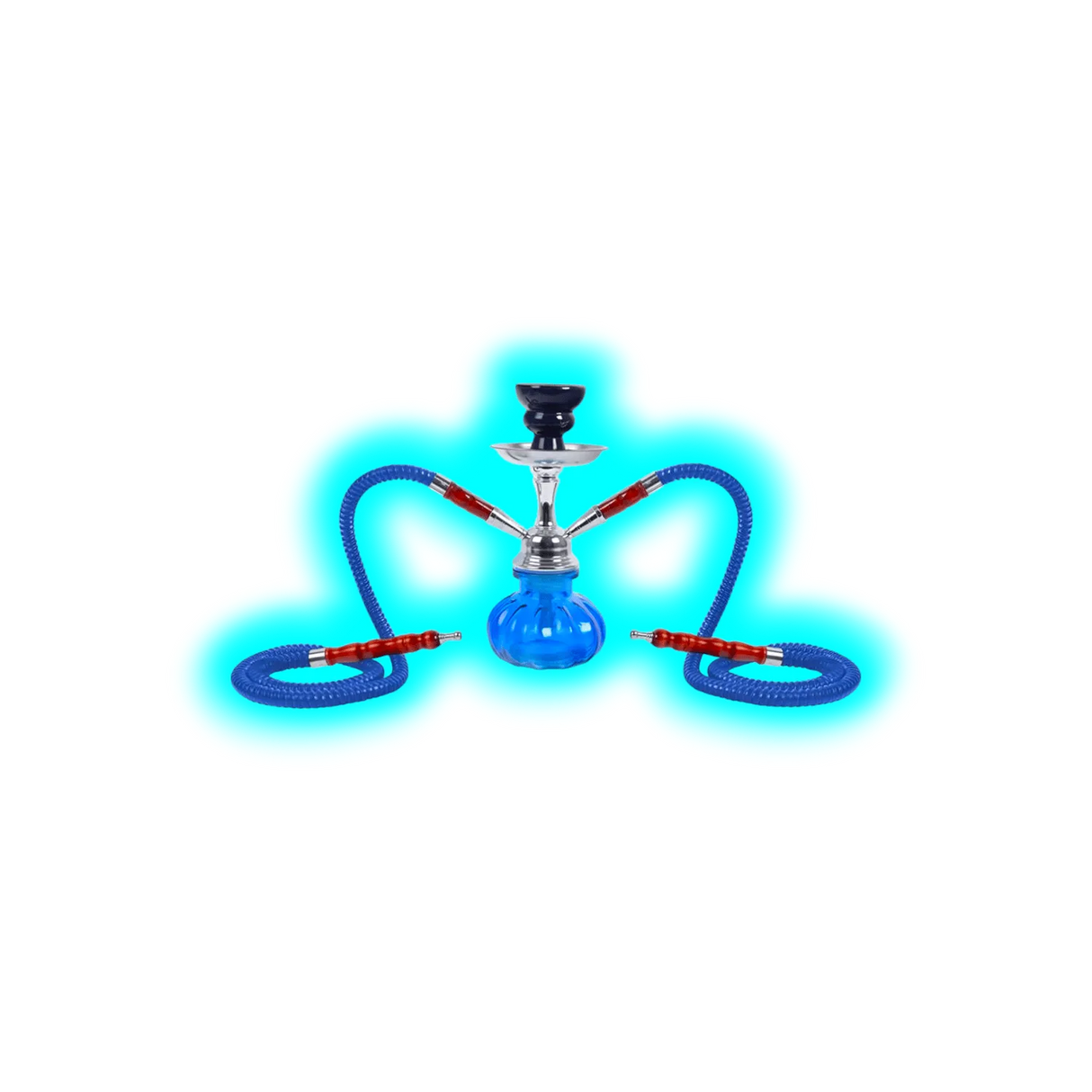 Shisha "Fortuna" Blau 25cm 2 Anschl.