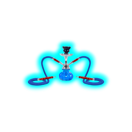 Shisha "Fortuna" Blau 25cm 2 Anschl.