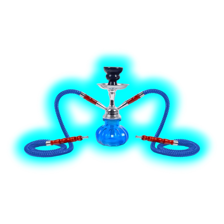 Shisha "Fortuna" Blau 25cm 2 Anschl.