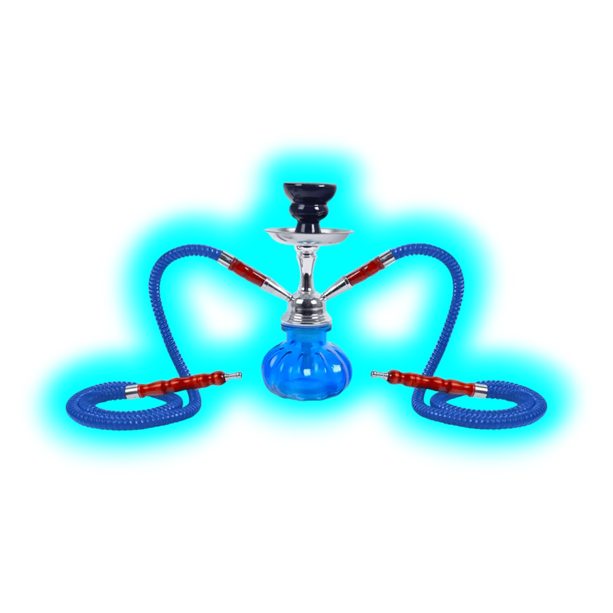 Shisha "Fortuna" Blau 25cm 2 Anschl.