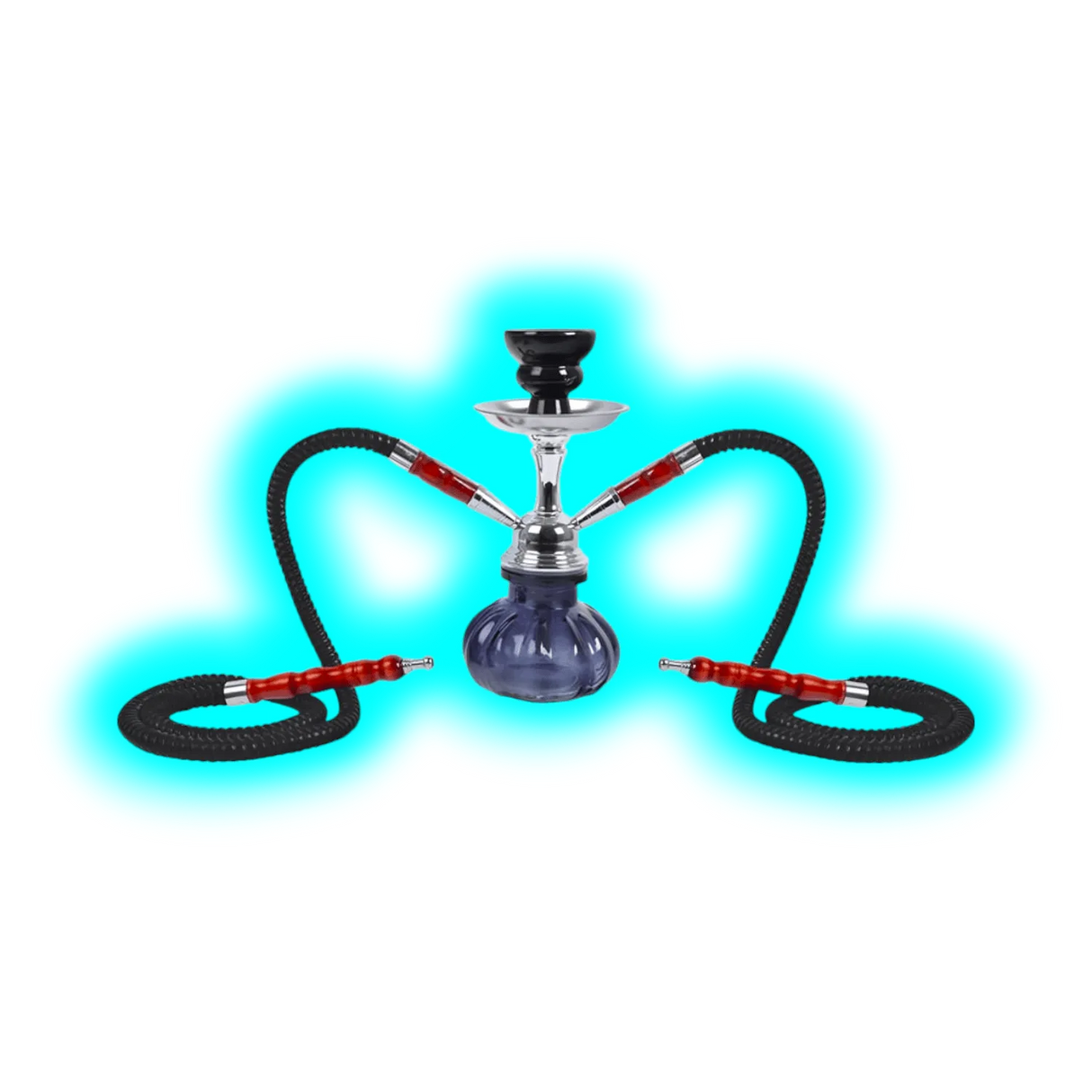 Shisha "Fortuna" schwarz 25cm 2 Anschl.