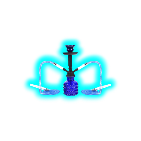 Shisha "Smarty" Blau 32cm 2 Anschl.