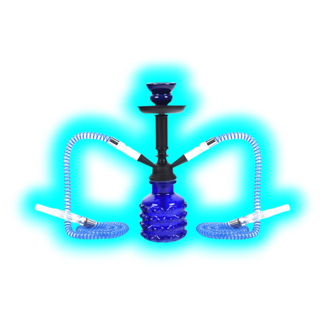 Shisha "Smarty" Blau 32cm 2 Anschl.