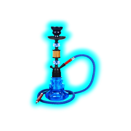 Shisha ""Woody"" Blau 35cm 1x Anschl.