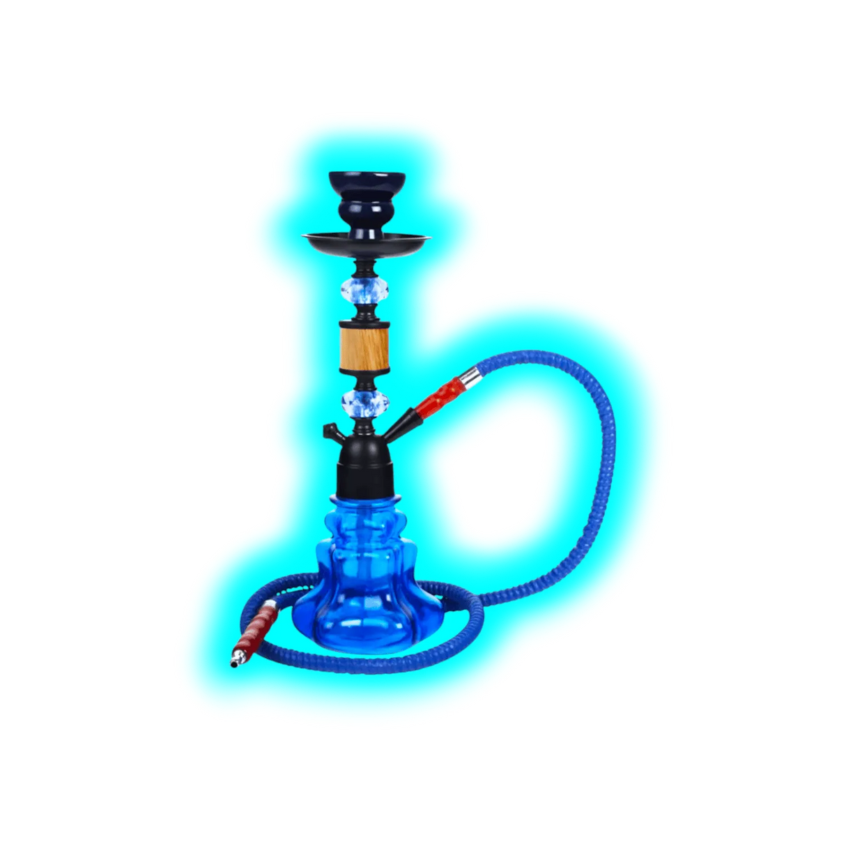Shisha ""Woody"" Blau 35cm 1x Anschl.