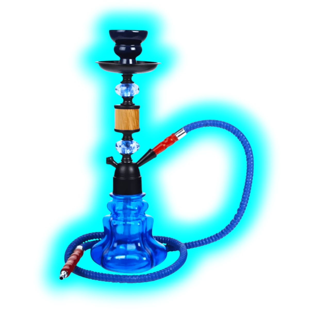 Shisha ""Woody"" Blau 35cm 1x Anschl.
