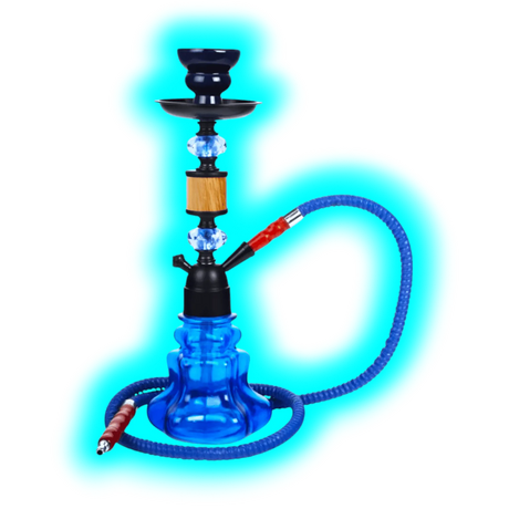 Shisha ""Woody"" Blau 35cm 1x Anschl.