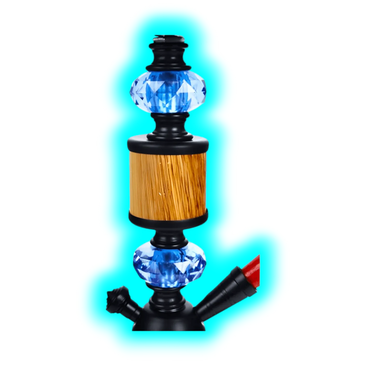 Shisha ""Woody"" Blau 35cm 1x Anschl.