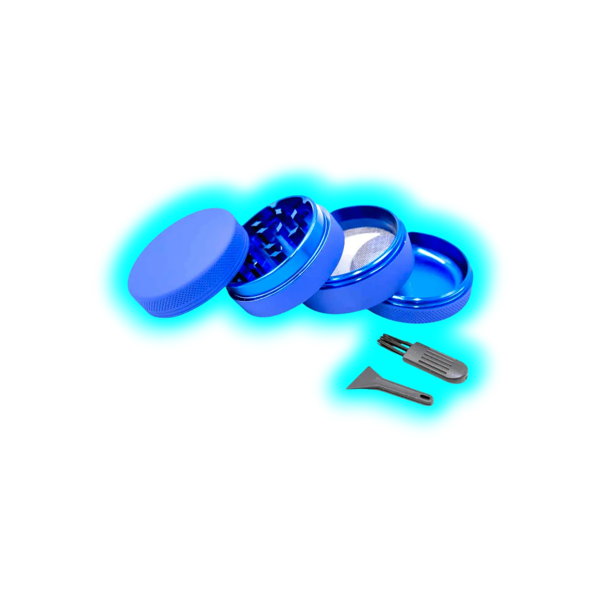 Silicone coated Grinder Blue 4 Parts 50mm