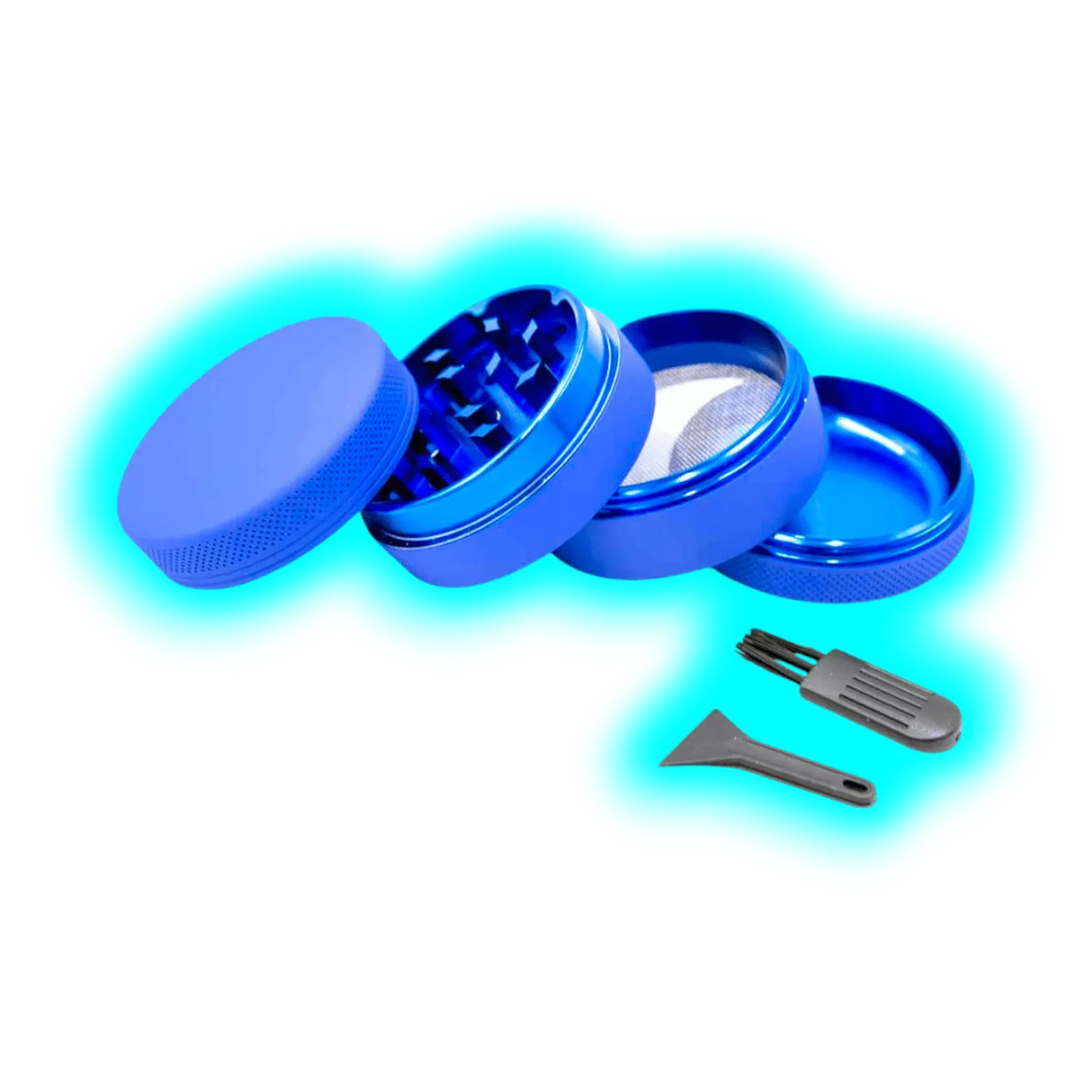 Silicone coated Grinder Blue 4 Parts 50mm