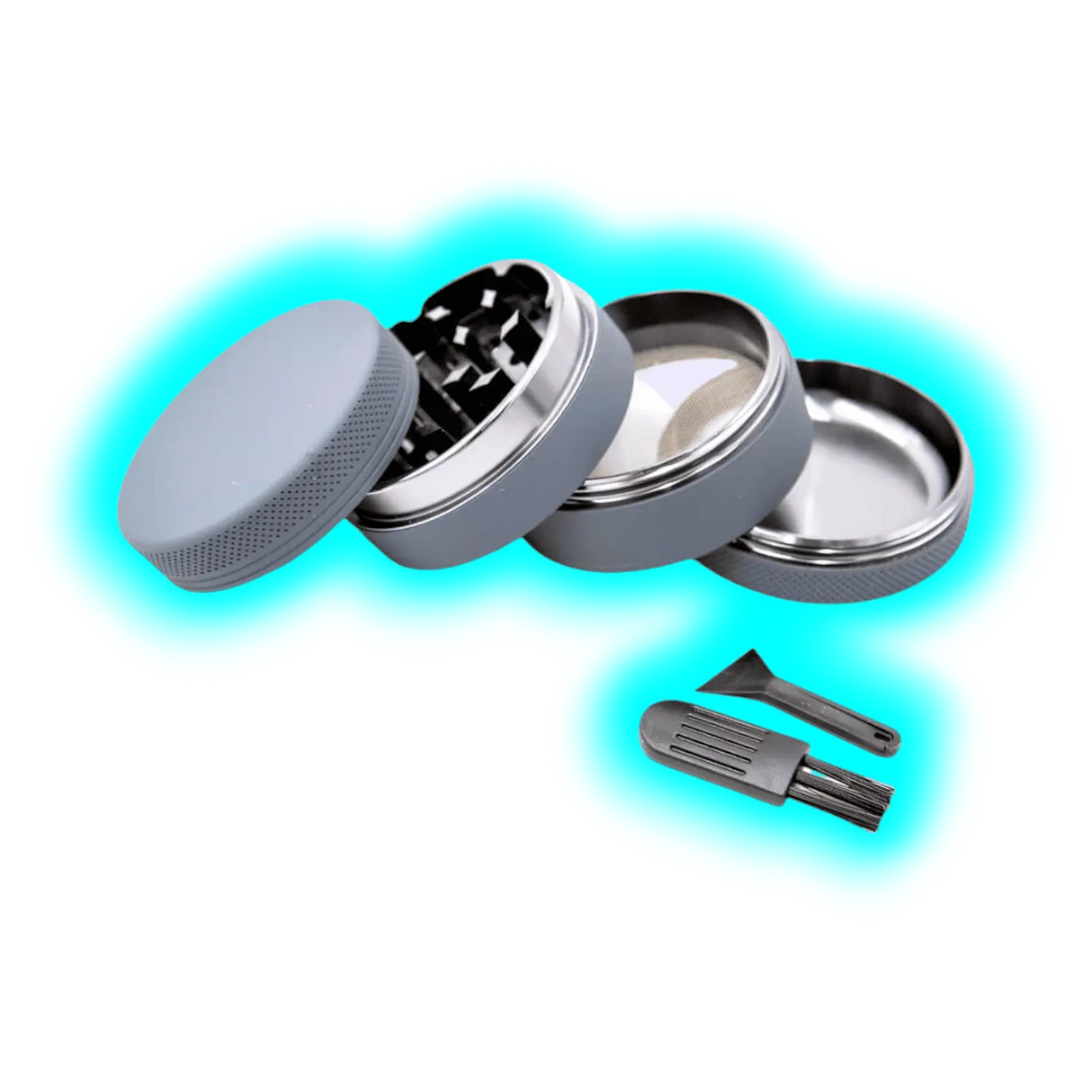 Silicone coated Grinder Grey 4 Parts 50mm