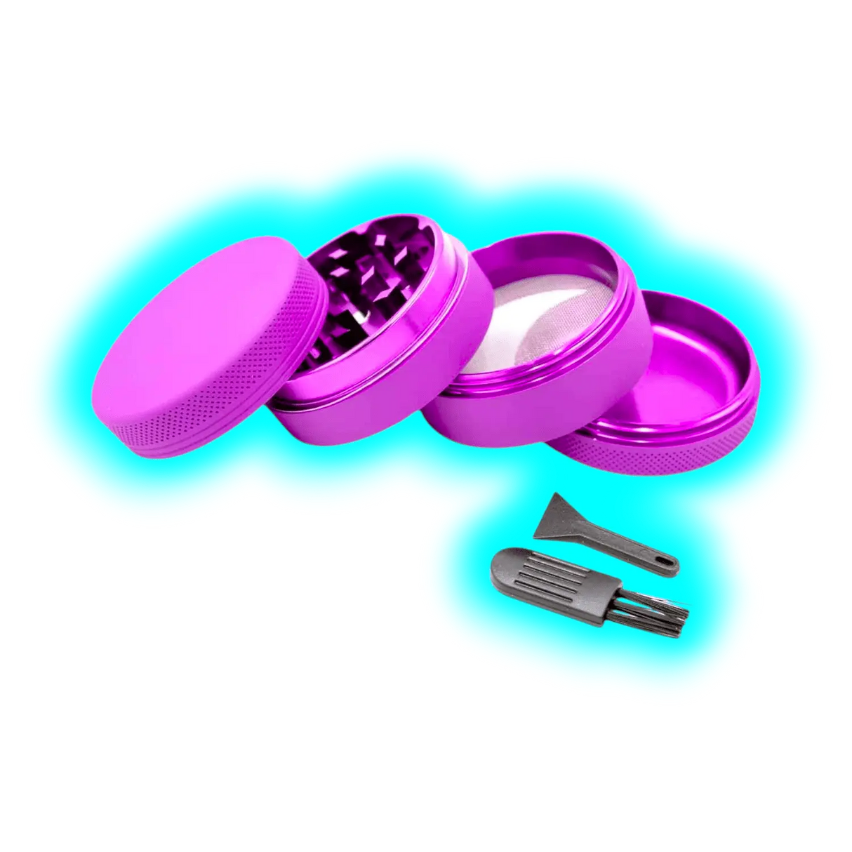 Silicone coated Grinder Purple 4 Parts 50mm