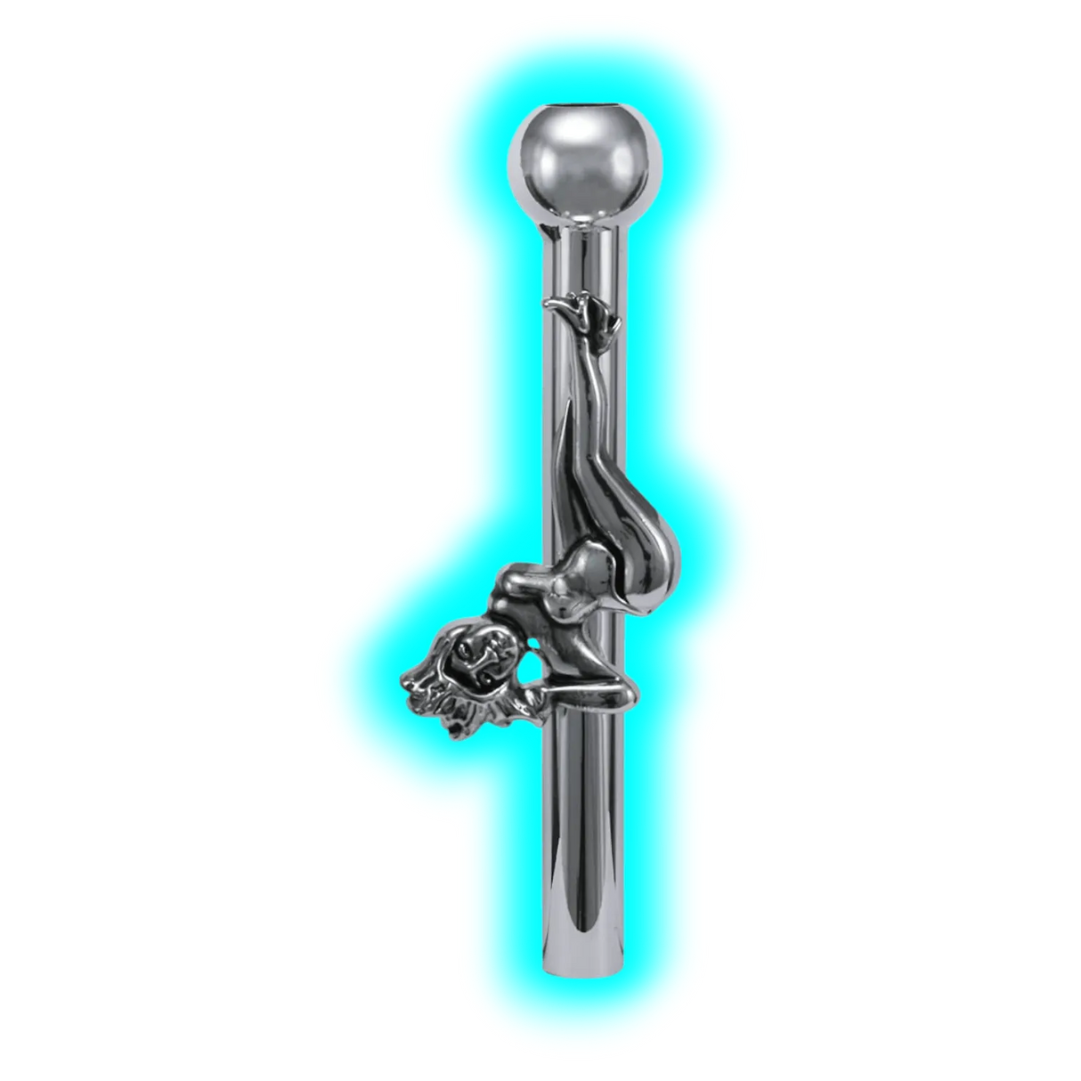 Silver Metal Sniffer Pole Dancer Girl 6cm