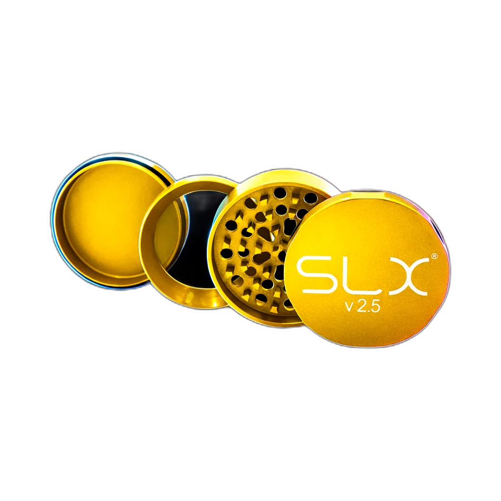 SLX Grinder V2.5 Yellow Gold 50mm von hinten fotografiert (Rückansicht)