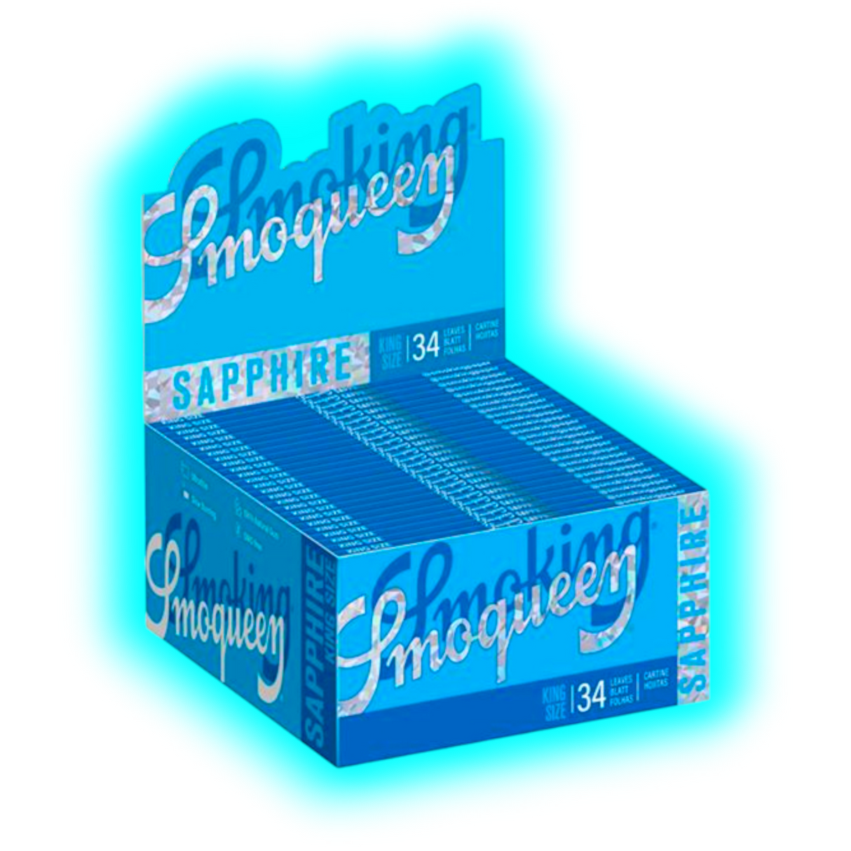 Smoking Supreme Smoqueen Sapphire Blue King Size Slim Papier Box