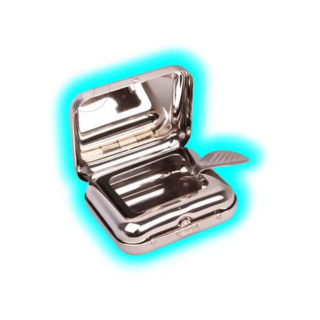 Taschenaschenbecher Chrom Eckig